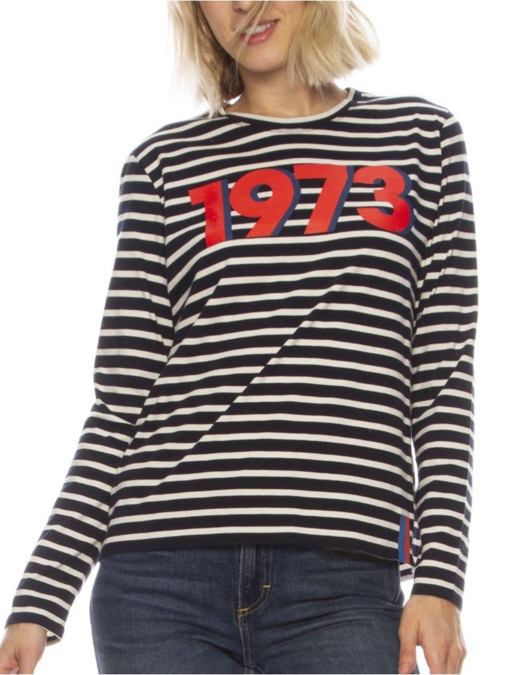KULE Limited Edition 1973 Long Sleeve T-Shirt in Navy Stripe Size S